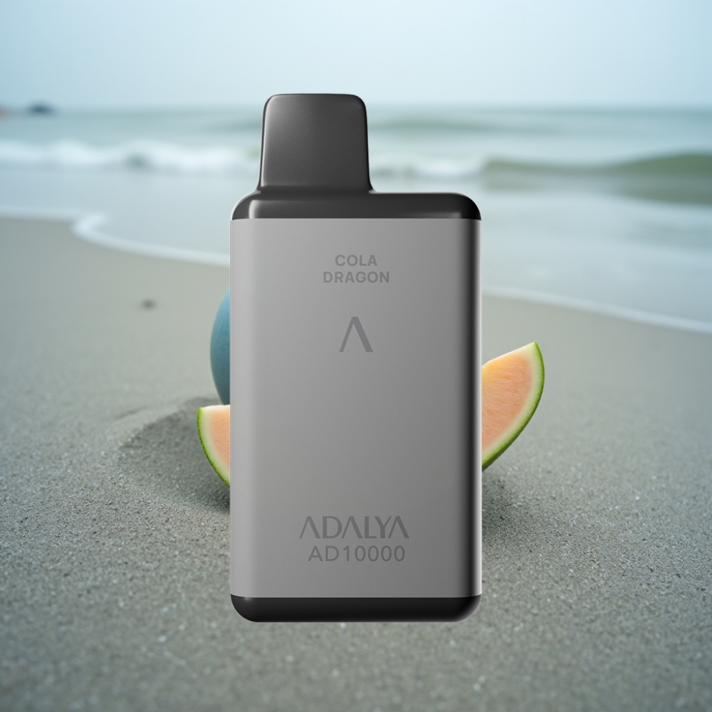 Adalya AD 10000 Puffs Jednorazowy E-papieros Niebieski Melon 14 ml 2 nikotyny USB-C 650 mAh szary kosmiczny