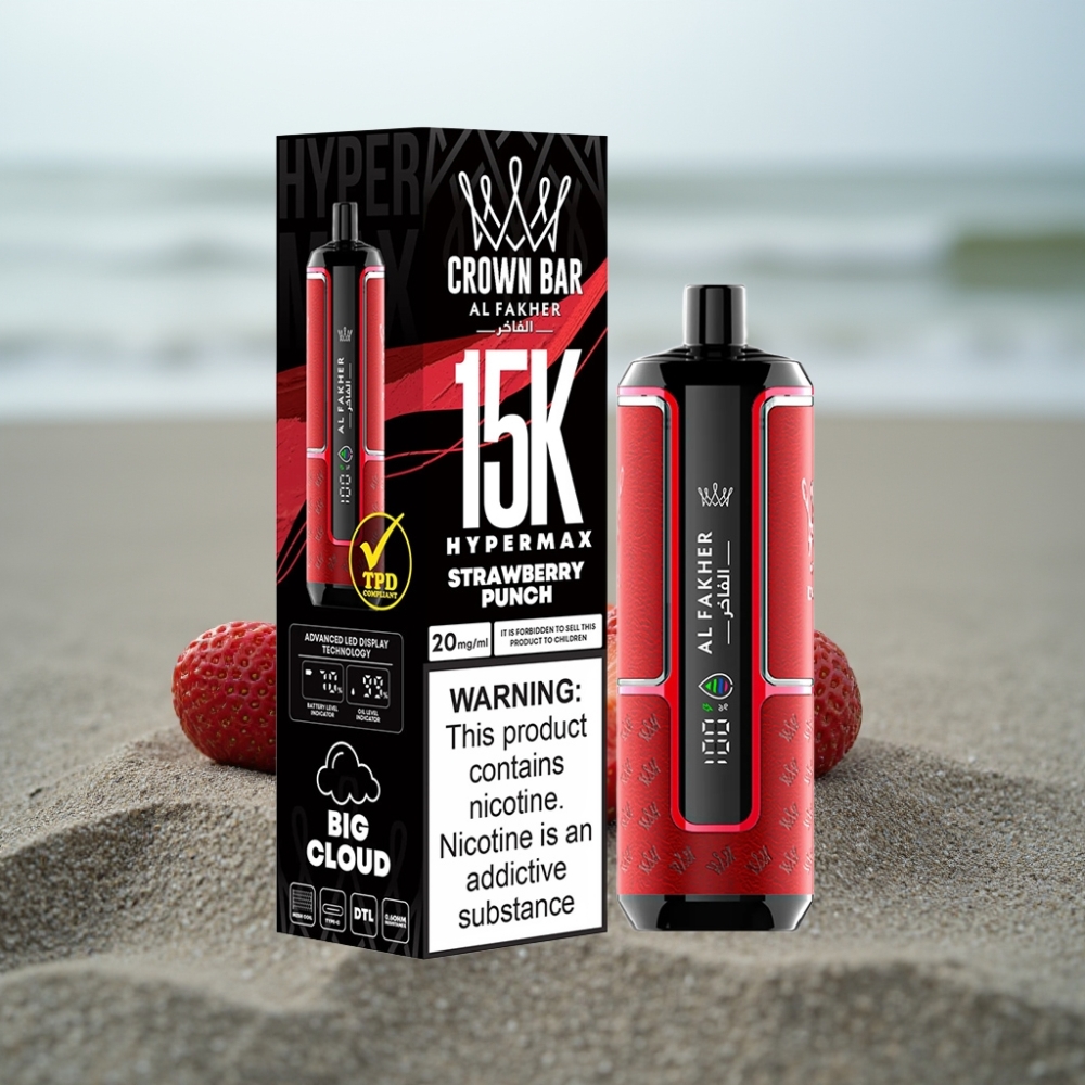 Al Fakher Crown Bar 15K Hypermax DTL 22ml 6mg/ml Truskawkowy Punch