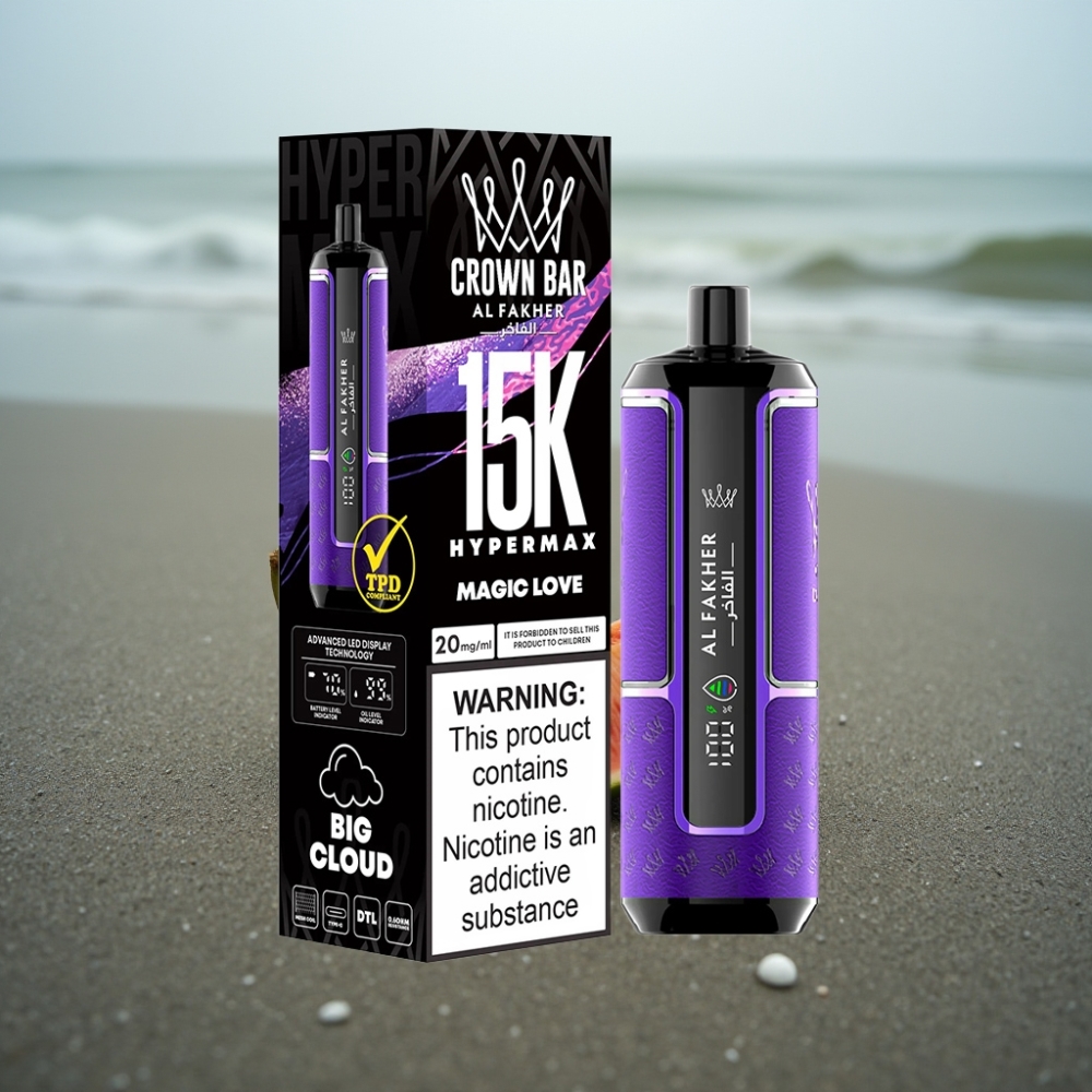 Al Fakher Crown Bar 15K Hypermax Jednorazowe E-papierosy 22ml/600mAh/Type-C Magiczna Miłość