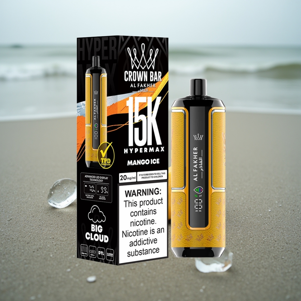 Al Fakher Crown Bar 15K Hypermax Jednorazowy E-papieros 22ml Mango Lód