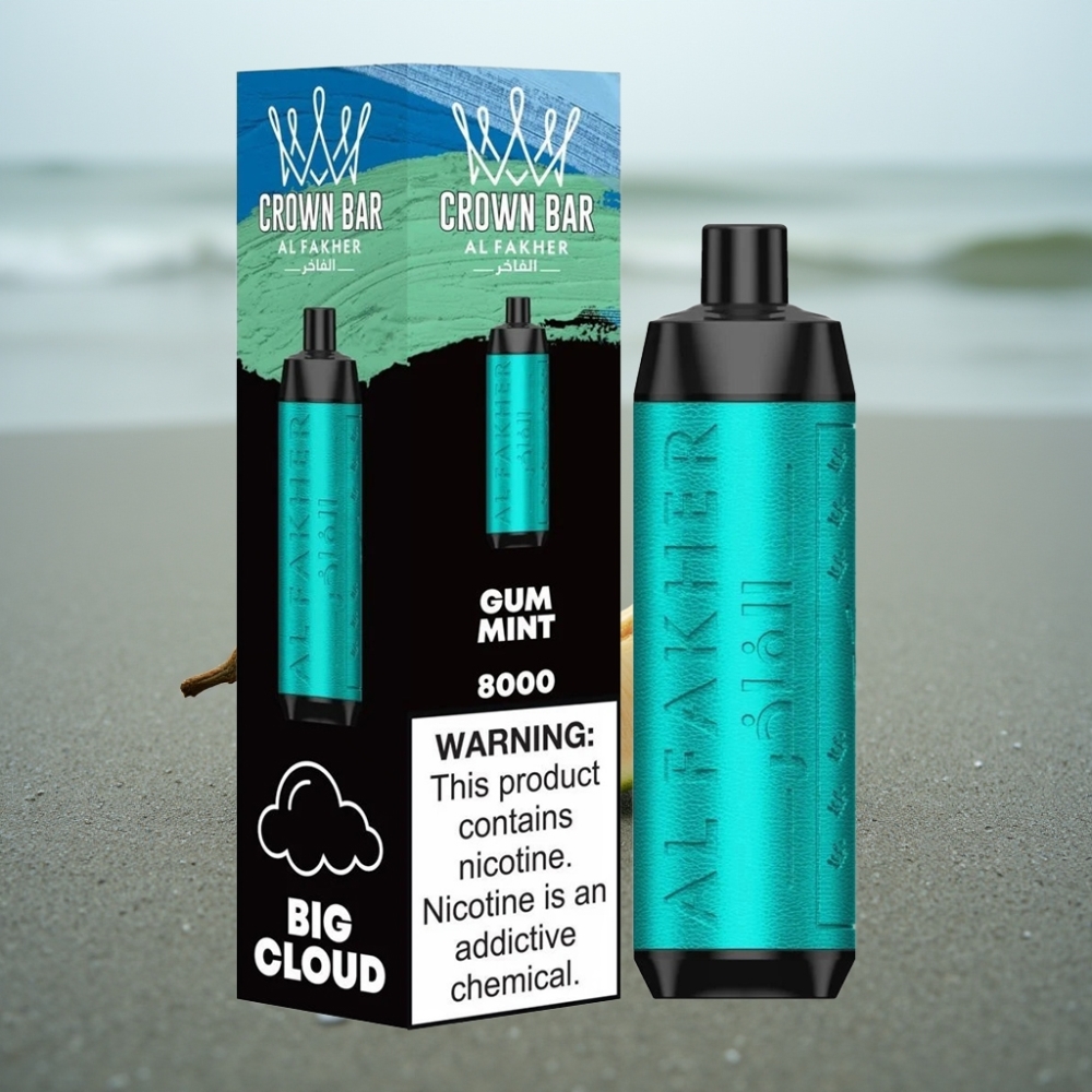 Al Fakher Crown Bar 8000 Crystal Disposable Vape 18ml 5mg Miętowa Guma