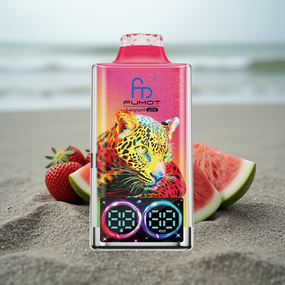 Fumot Leopard 40K Puffs Dual Mesh 700mAh Truskawka Arbuz Type-C Cyfrowy Wyświetlacz