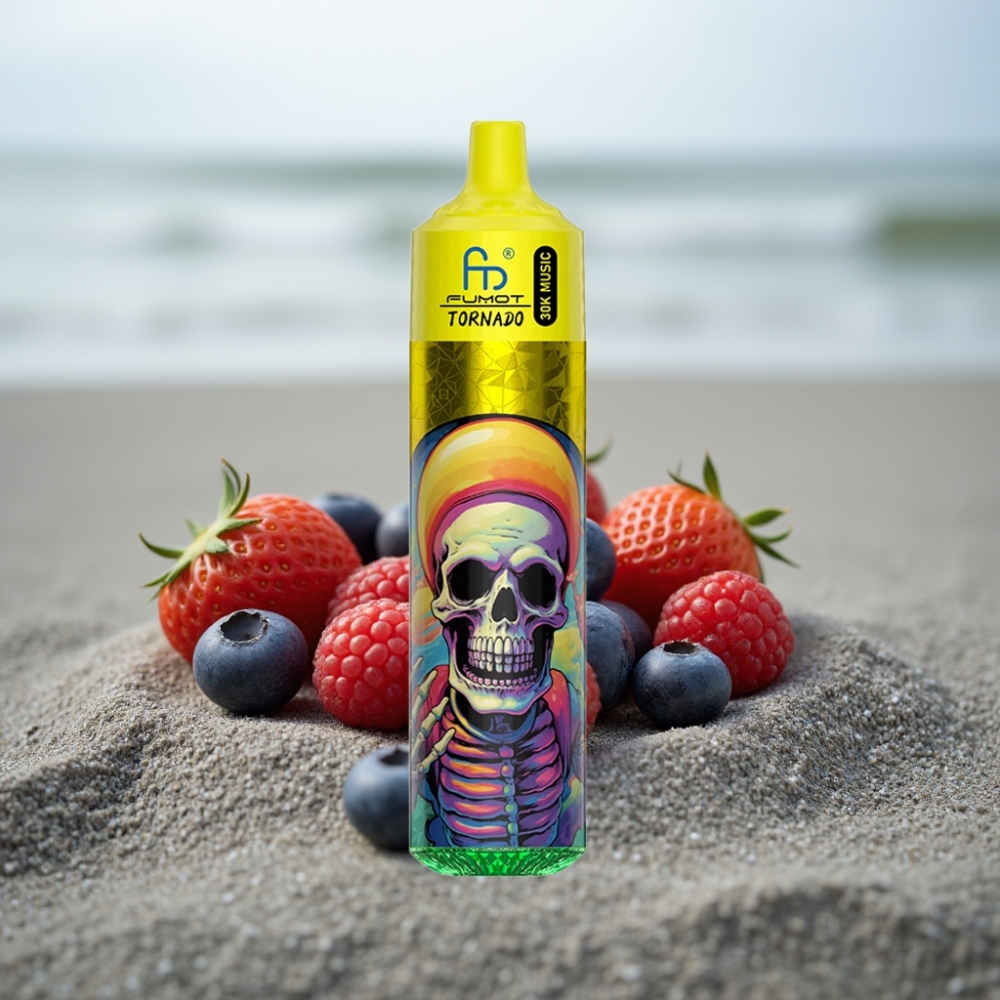 Fumot RandM Tornado 30000 Puffs 30mL 2/5 10 Ohm 600mAh LED Truskawka Jagoda Malina