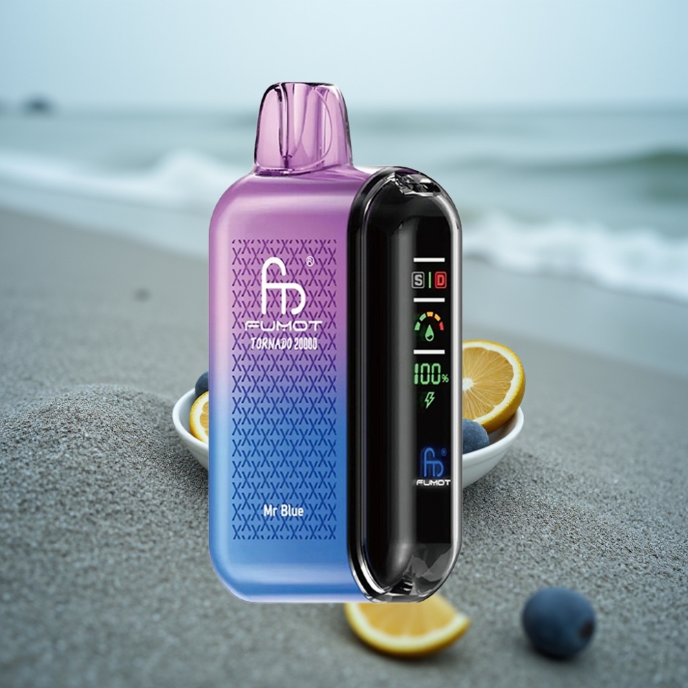 Fumot Tornado 20000 Puffs Dual Mesh Coil 20ml 850mAh Smart Display Mr Blue
