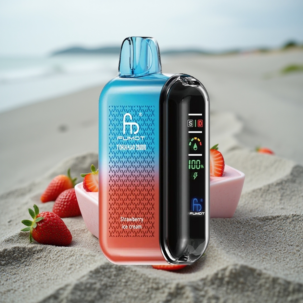 Fumot Tornado 20000 Puffs Dual Mesh Coil 20ml Truskawkowy Lód