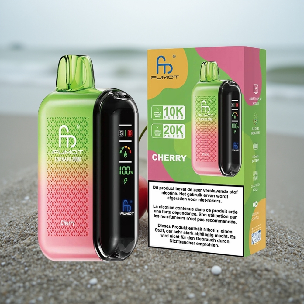 Fumot Tornado 20000 Puffs Dual Mesh Wiśnia 20ml 850mAh Smart Display