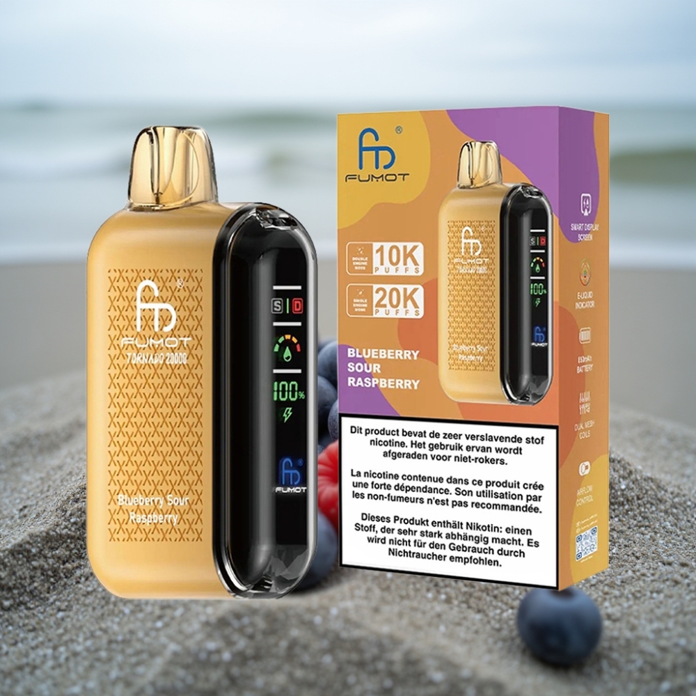 Fumot Tornado 20000 Puffs Podwójna Mesh 20ml Jagoda Kwaśna Malina