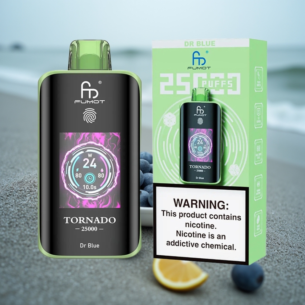 Fumot Tornado 25000 Puffs Ekran HD Akumulator 700mAh Smak Dr Blue