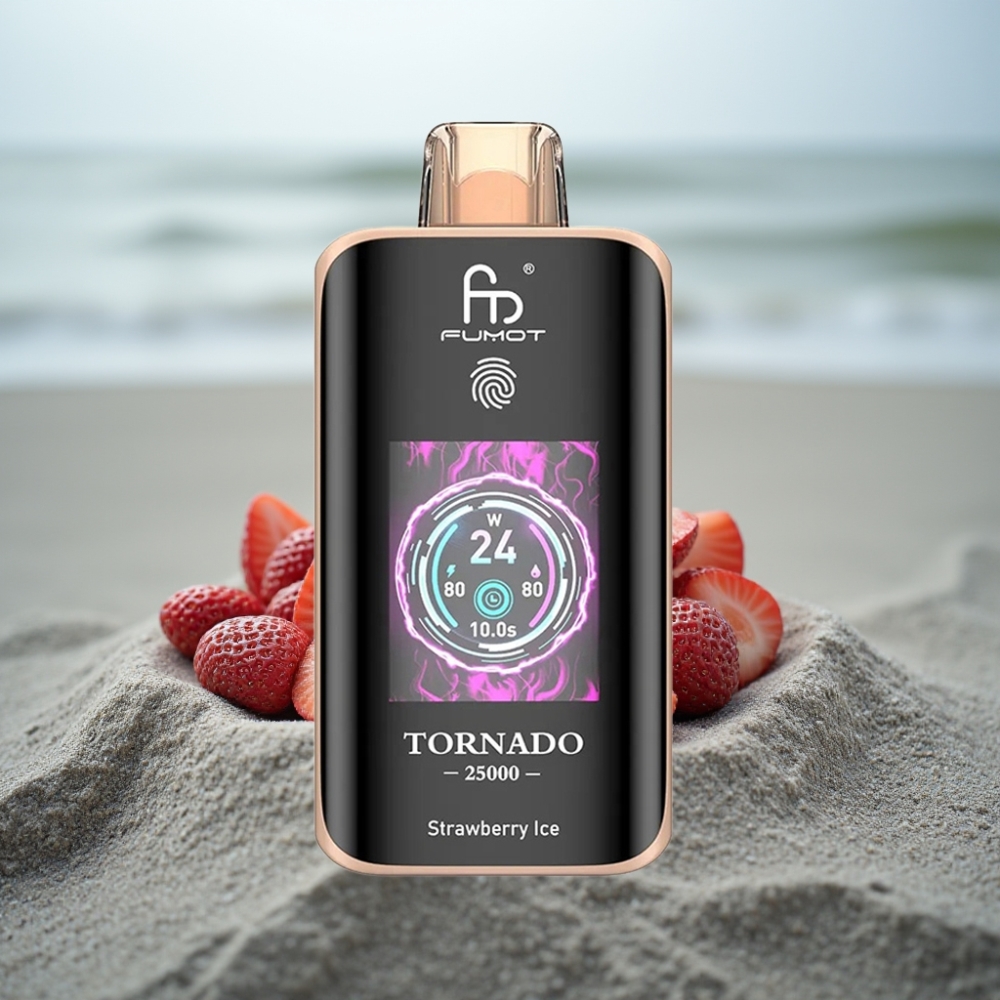 Fumot Tornado 25000 Puffs Ekran HD Akumulator 700mAh Smak Truskawkowy Lód