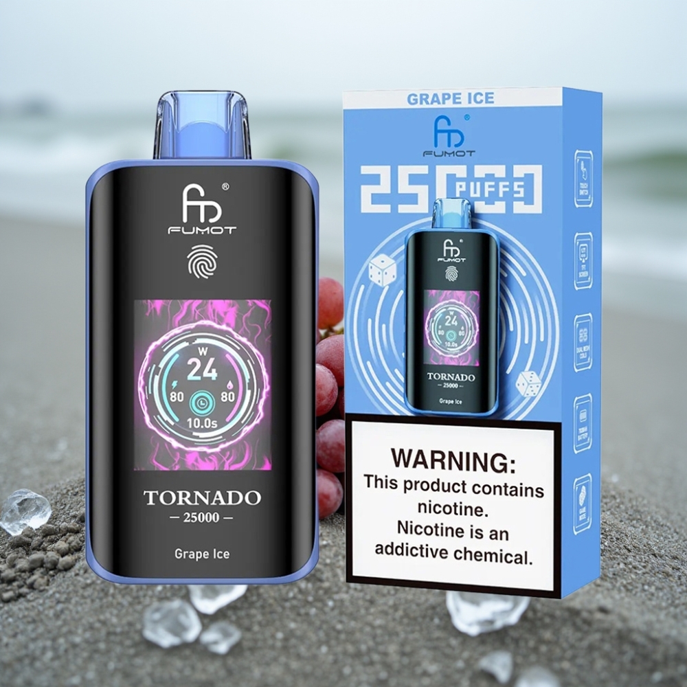 Fumot Tornado 25000 Puffs HD Ekran 700mAh 20ml Lód Winogronowy