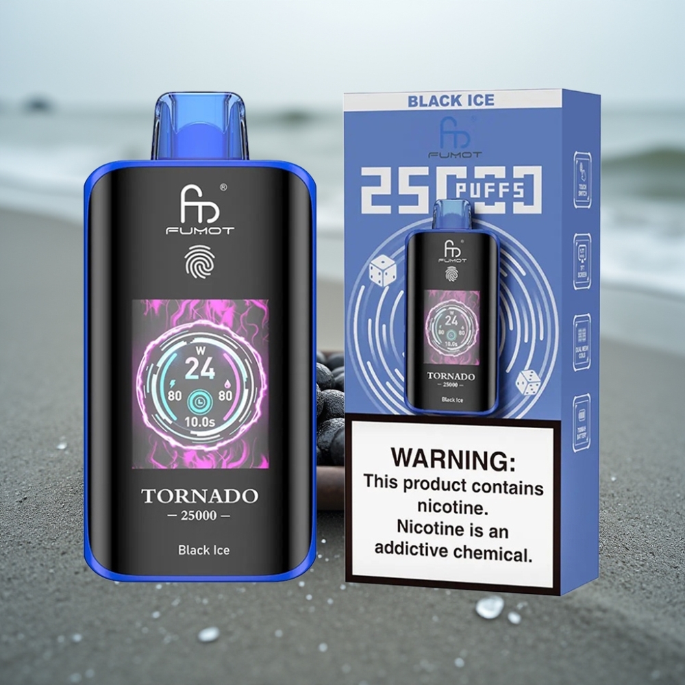 Fumot Tornado 25000 Puffs HD Ekran 700mAh Black Ice (Czarny Lód)