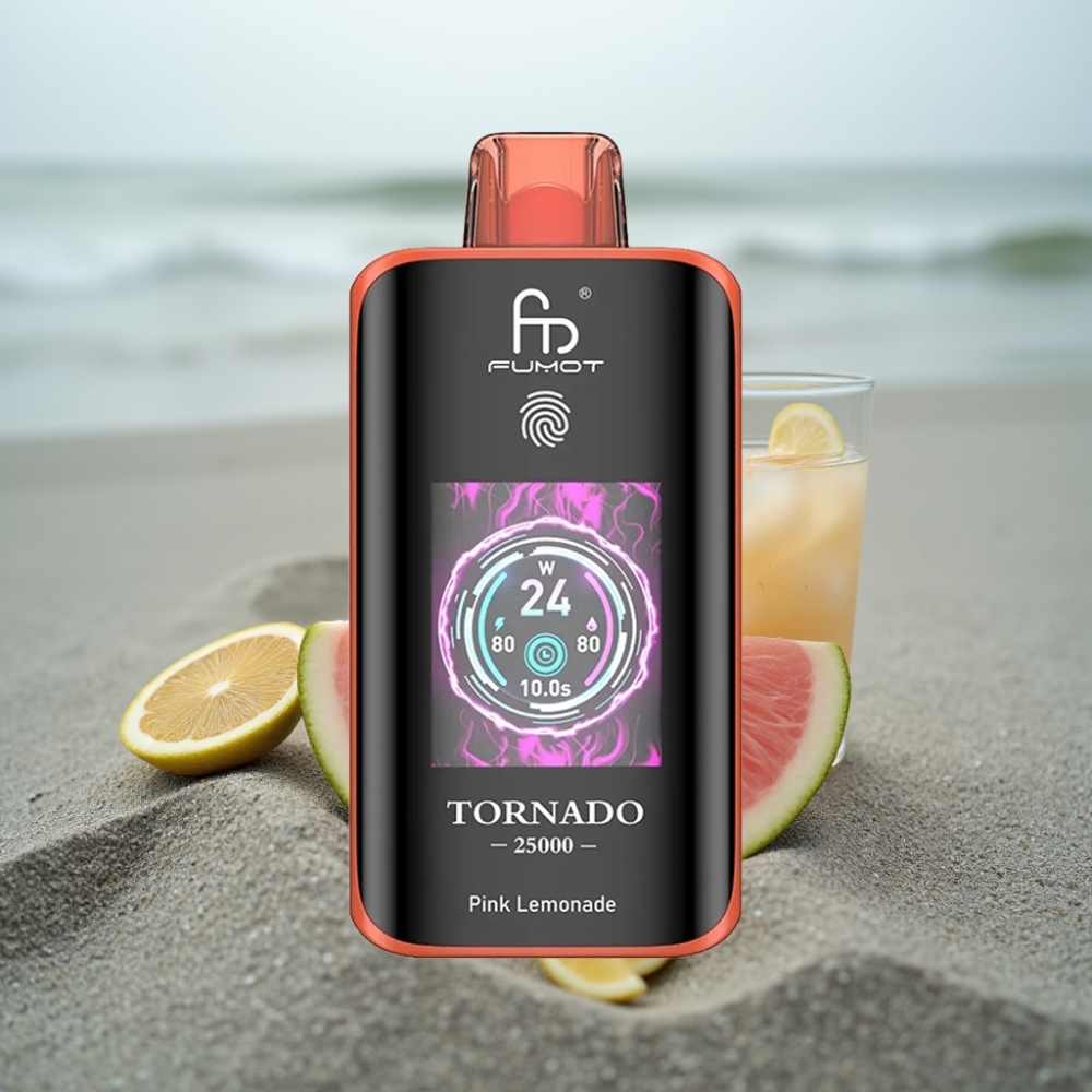Fumot Tornado 25000 Puffs HD Ekran 700mAh Różowa Lemoniada