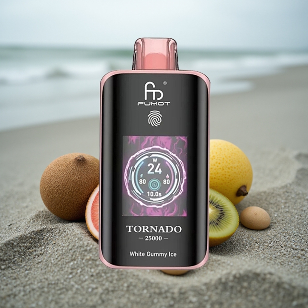 Fumot Tornado 25000 Puffs HD Ekran 700mAh Smak Kiwi Marakuja Gujawa
