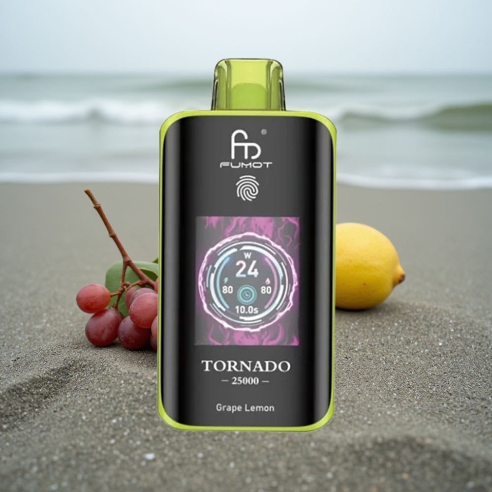 Fumot Tornado 25000 Puffs HD Ekran 700mAh Winogrono Cytryna