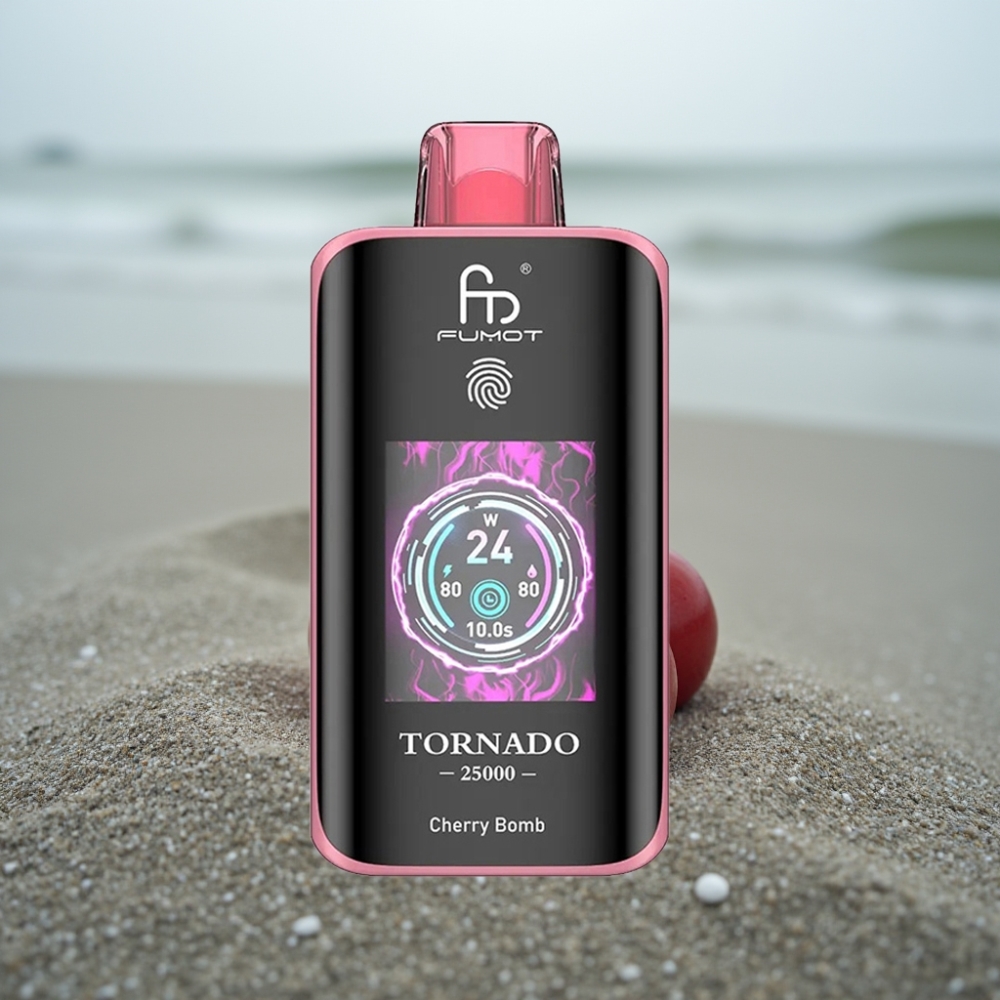 Fumot Tornado 25000 Puffs HD Ekran Ładowany Typ-C Wiśnia Bomba