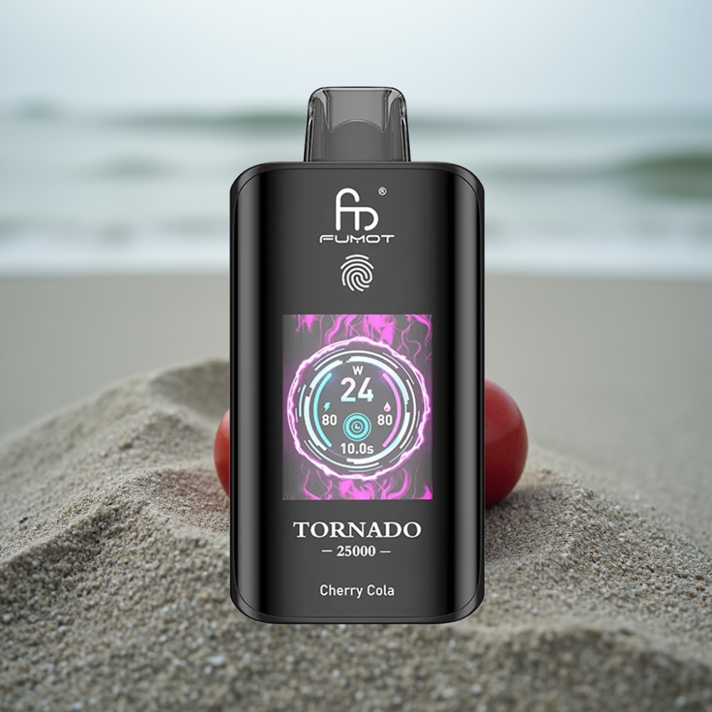 Fumot Tornado 25000 Puffs Wiśnia Cola Ekran HD Bateria 700mAh Ładowanie Type-C