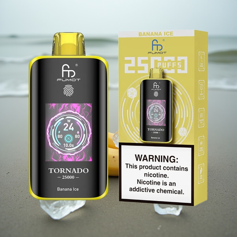 Fumot Tornado 25000 Puffs Ładowana Bateria 700mAh Bananowy Lód