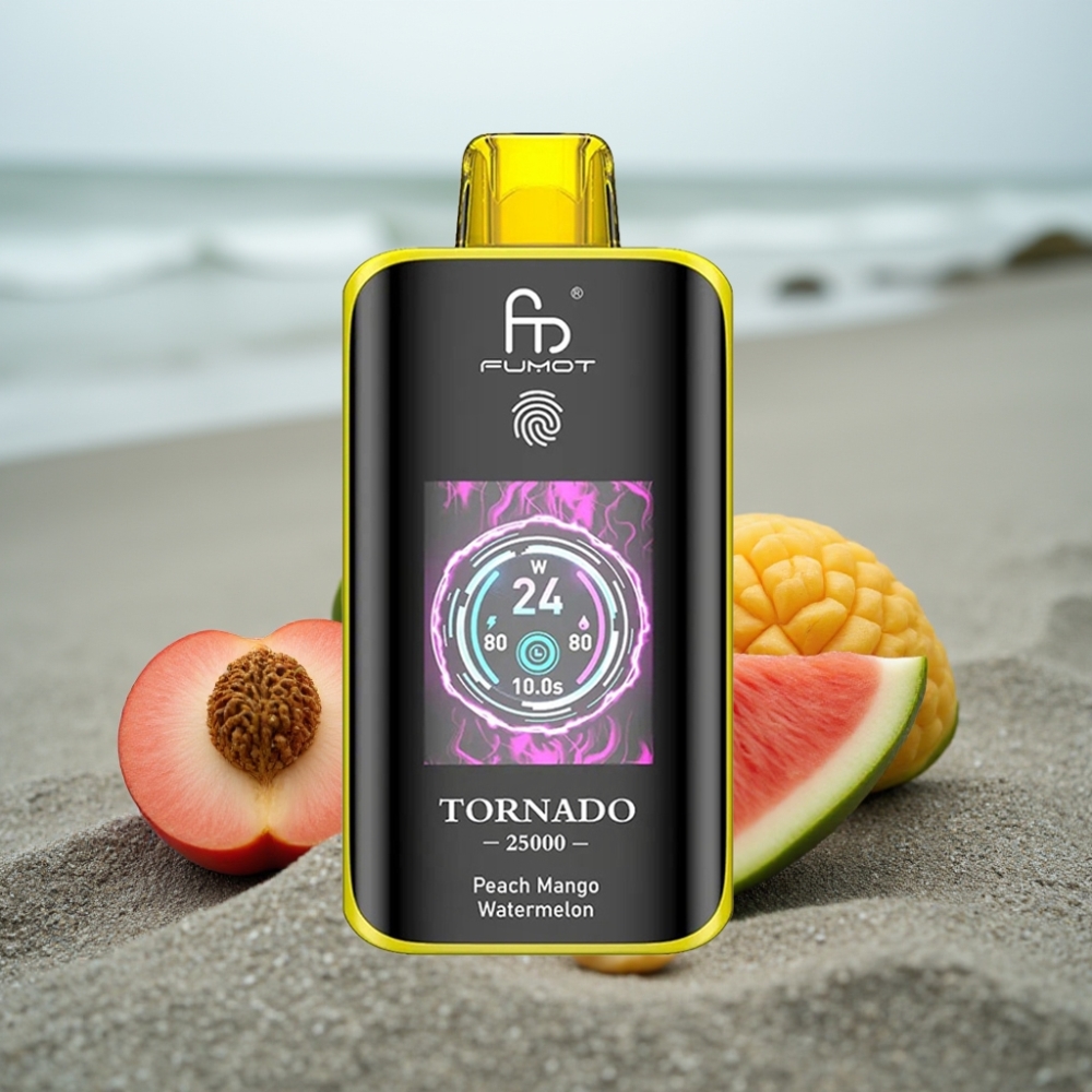 Fumot Tornado 25000 Puffs Ładowany 700mAh 20ml Brzoskwinia Mango Arbuz