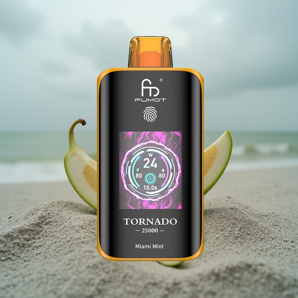 Fumot Tornado 25000 Puffs Ładowany Ekran HD Miętowy Miami 20ml 700mAh Type-C