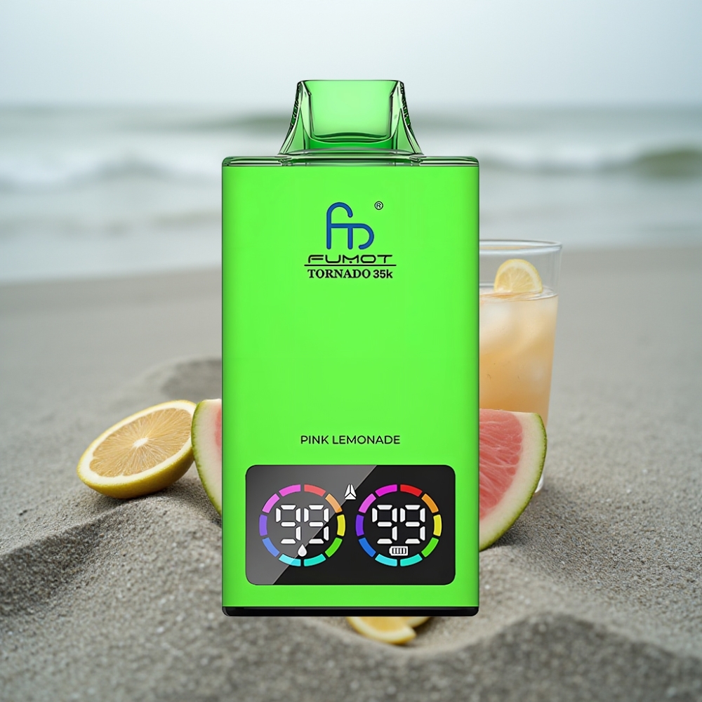Fumot Tornado 35K Disposable Vape 35000 Puffów Dual Mesh Coil 15ml Różowa Lemoniada