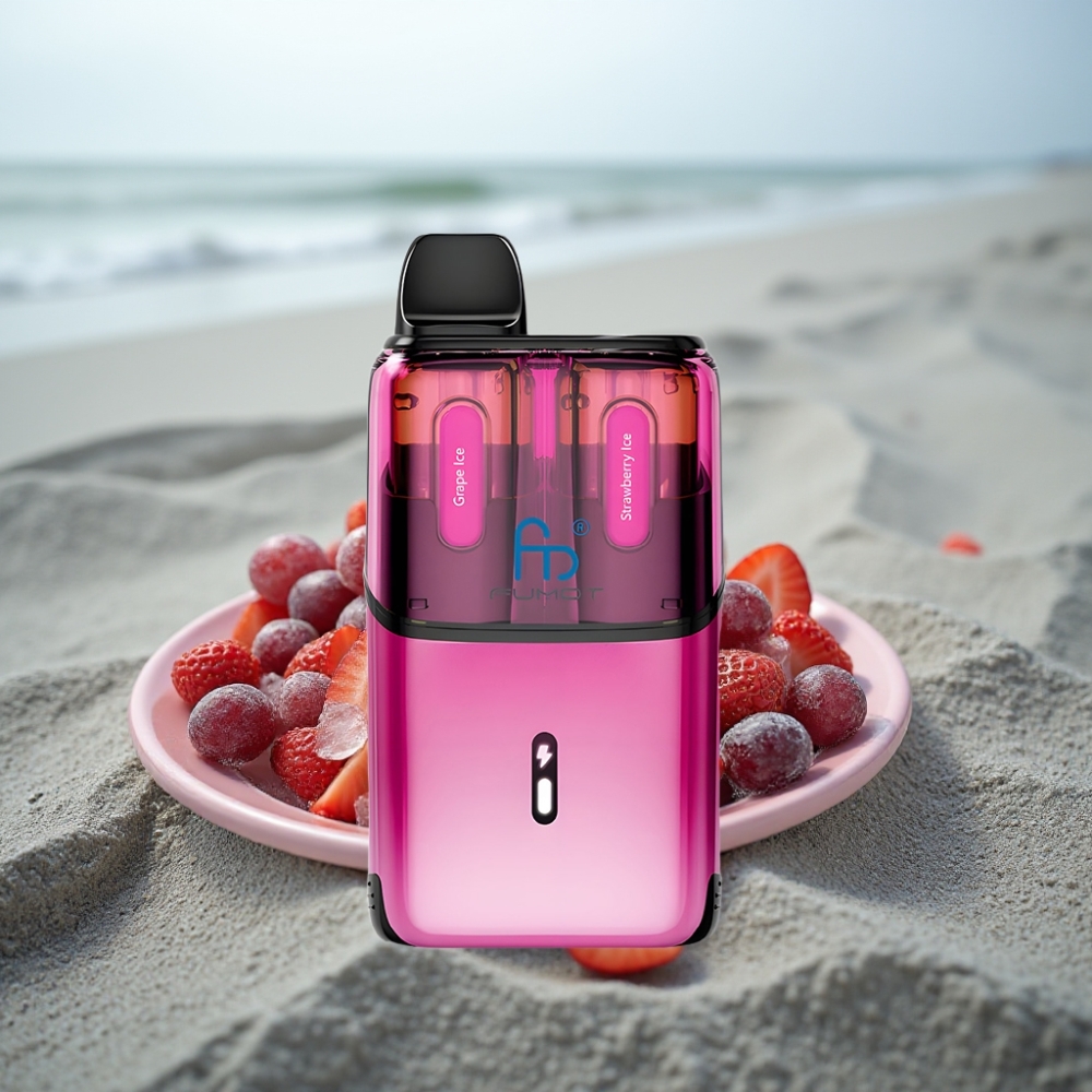 Fumot Ultra T32000 Disposable Vape 32000 Puff 800mAh 24ml Type-C Winogrono Lód - Truskawka Lód
