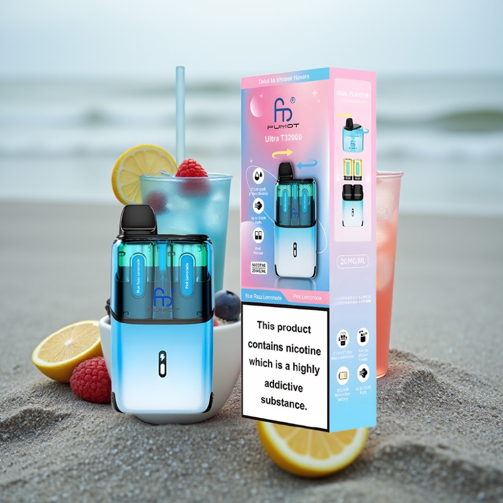 Fumot Ultra T32000 Disposable Vape 32000 Puffów 800mAh 24ml Smak Niebieska Malina Lemoniada - Różowa Lemoniada