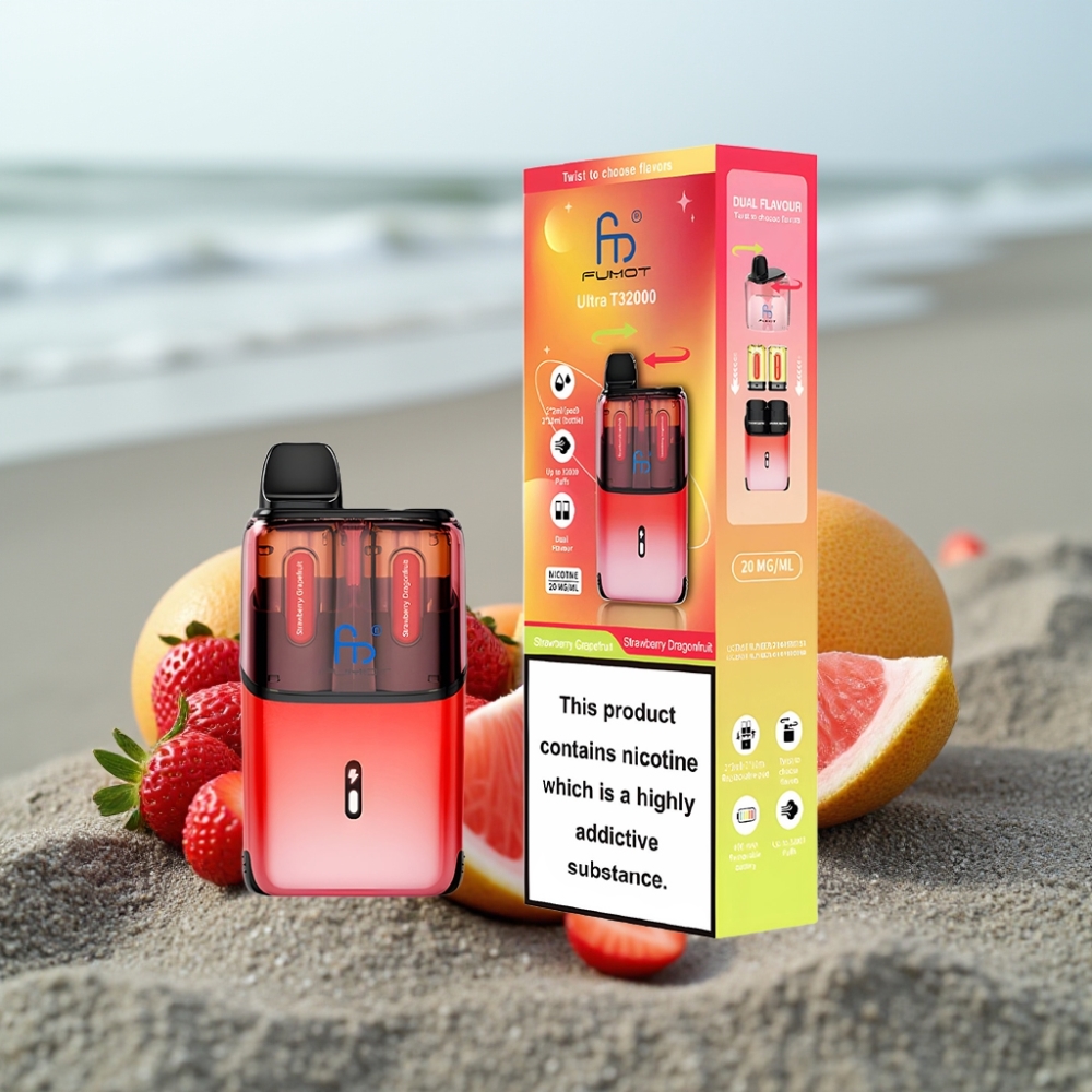 Fumot Ultra T32000 Disposable Vape 32000 Puffów 800mAh Truskawka Grejpfrut - Truskawka Pitaja