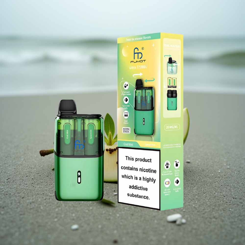 Fumot Ultra T32000 Disposable Vape 32000 Puffów Mroźna Mięta - Mięta Zielona 800mAh Typ-C 24ml