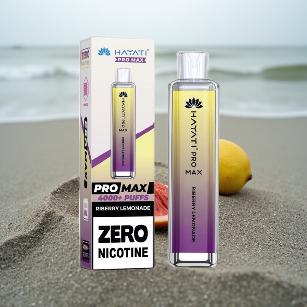 Hayati Pro Max 4000 Puffs Disposable Vape Malinowa Lemoniada 1400mAh Dual Mesh Coil