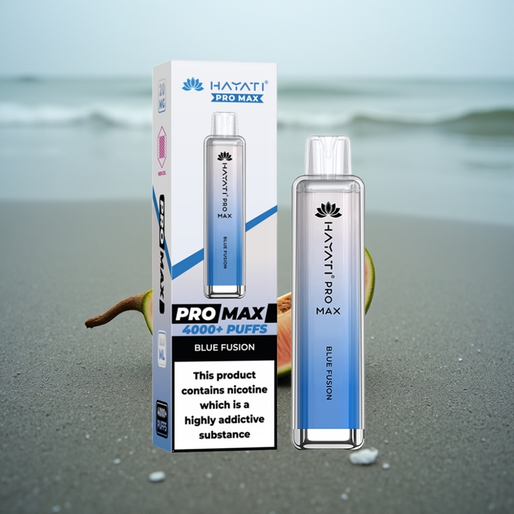 Hayati Pro Max 4000 Puffs Disposable Vape Niebieska Fuzja 1400mAh 2ml/10ml Dual 11 Ohm Mesh Coil