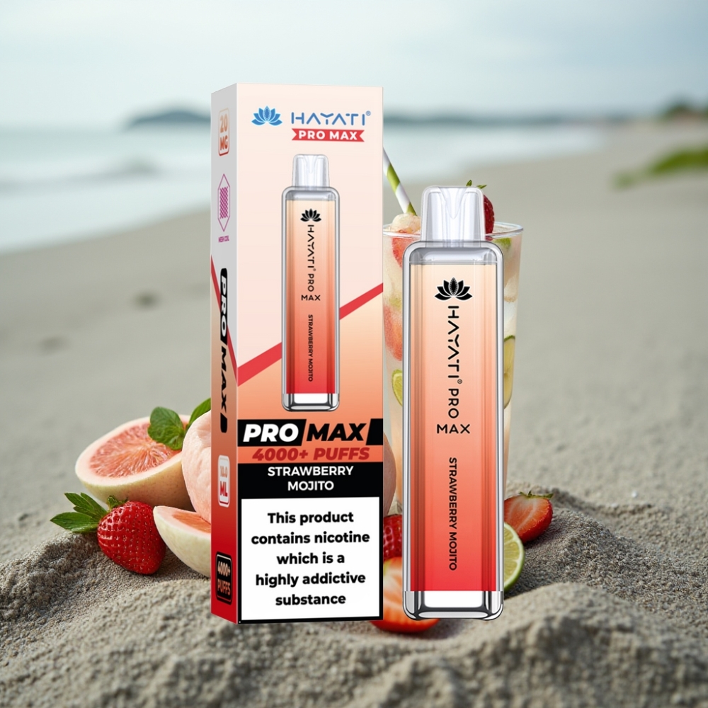 Hayati Pro Max 4000 Puffs Disposable Vape Truskawkowe Mojito 1400mAh 2ml/10ml 2/5 Nic