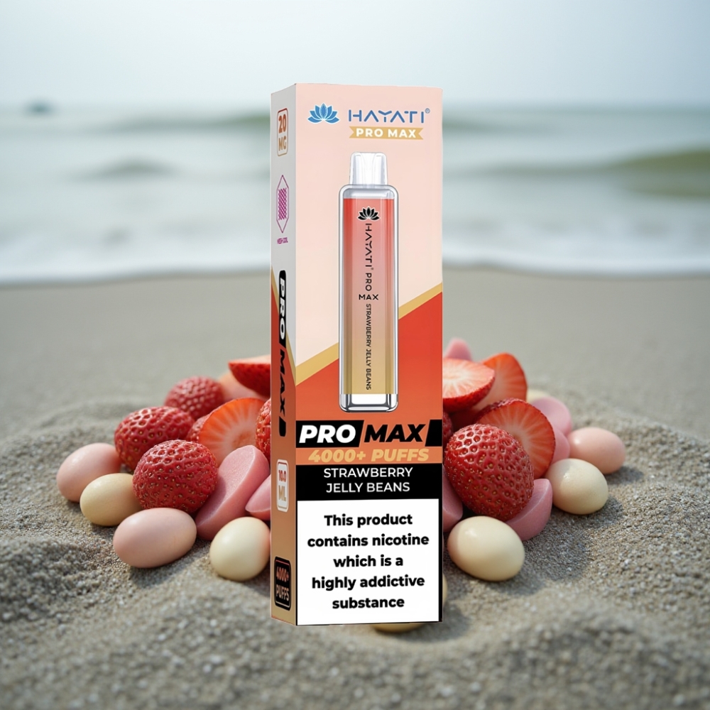 Hayati Pro Max 4000 Puffs Disposable Vape Żelki Truskawkowe 1400mAh Dual Coil