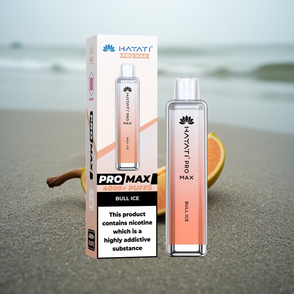 Hayati Pro Max 4000 Puffs Jednorazowe E-Papieros Byczy Lód 1400mAh 2ml/10ml Dual Coil 11 Ohm