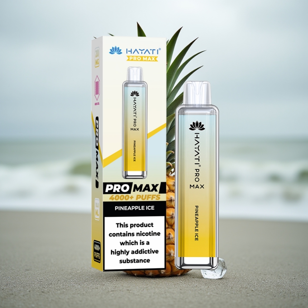 Hayati Pro Max 4000 Puffs Jednorazowe E-papierosy Ananasowy Lód 1400mAh Dual Coil
