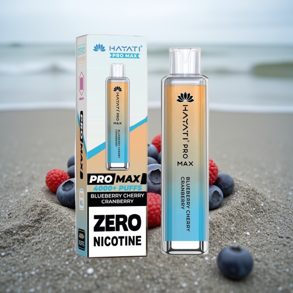 Hayati Pro Max 4000 Puffs Jednorazowe E-papierosy Jagoda Wiśnia Żurawina 1400mAh Dual 11 Ohm Mesh 28×28×120mm