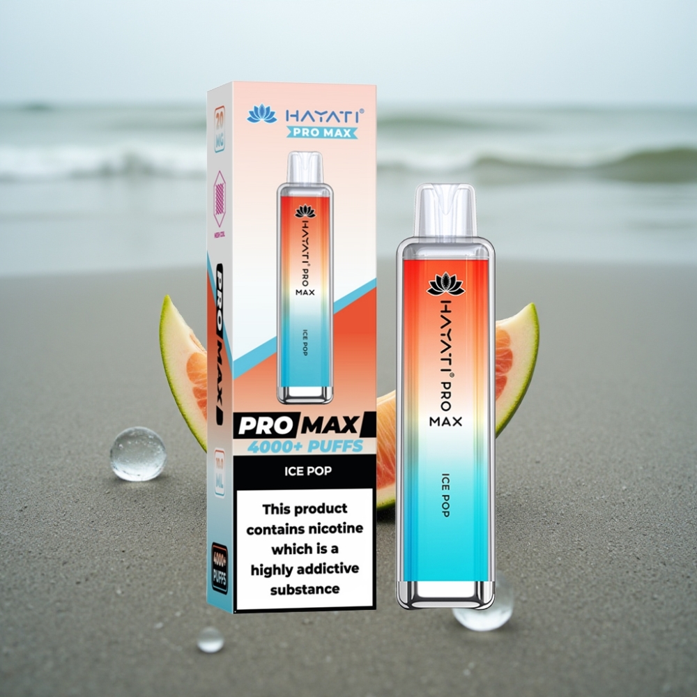 Hayati Pro Max 4000 Puffs Jednorazowe E-papierosy Lód Pop 1400mAh Dual Mesh Coil