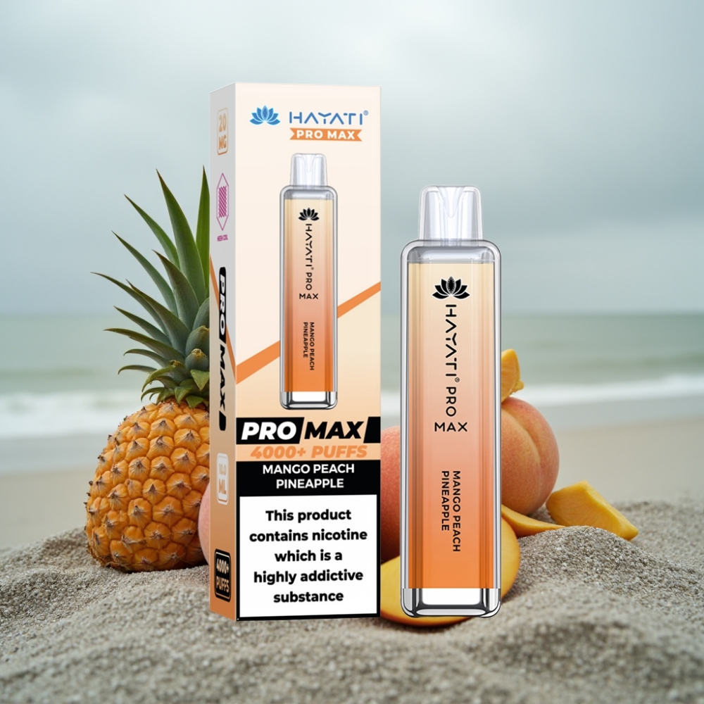 Hayati Pro Max 4000 Puffs Jednorazowe E-papierosy Mango Brzoskwinia Ananas 1400mAh Dual Coil