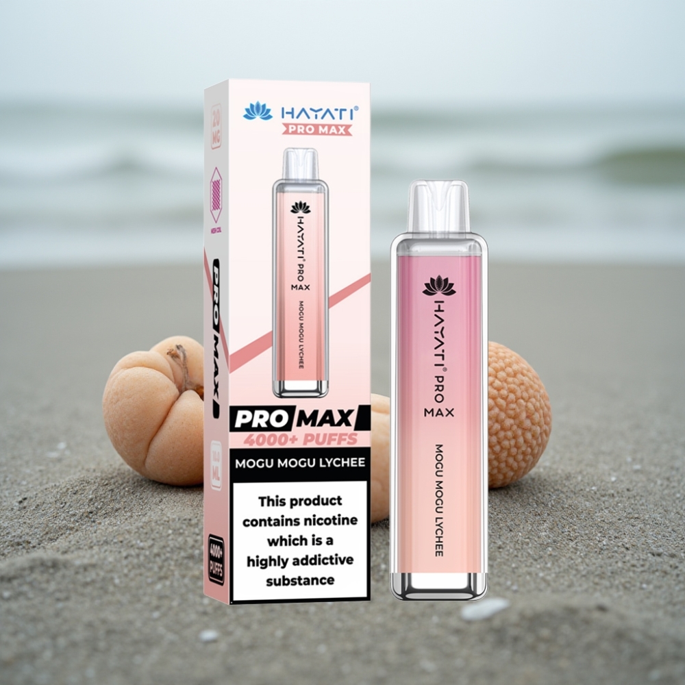 Hayati Pro Max 4000 Puffs Jednorazowe E-papierosy Mogu Mogu Liczi 1400mAh LED