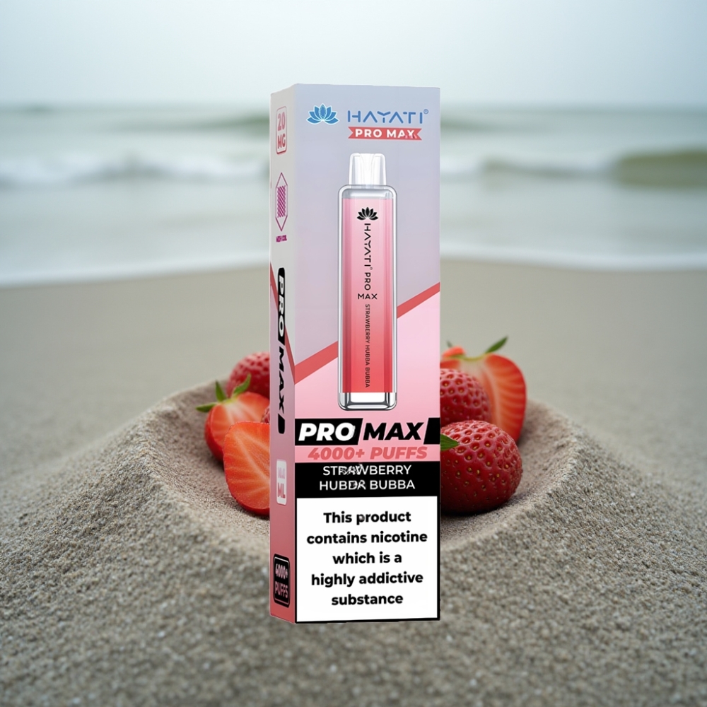 Hayati Pro Max 4000 Puffs Jednorazowe E-papierosy Truskawka Hubba Bubba 1400mAh 2ml/10ml Dual Coil 11 Ohm