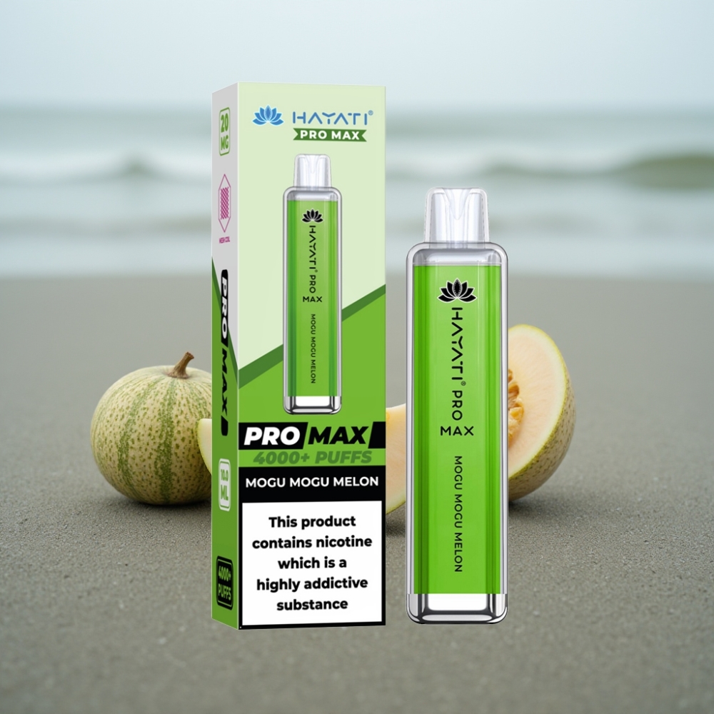 Hayati Pro Max 4000 Puffs Jednorazowy E-Papieros Krystaliczny Mogu Mogu Melon 5 Nikotyny 1400mAh