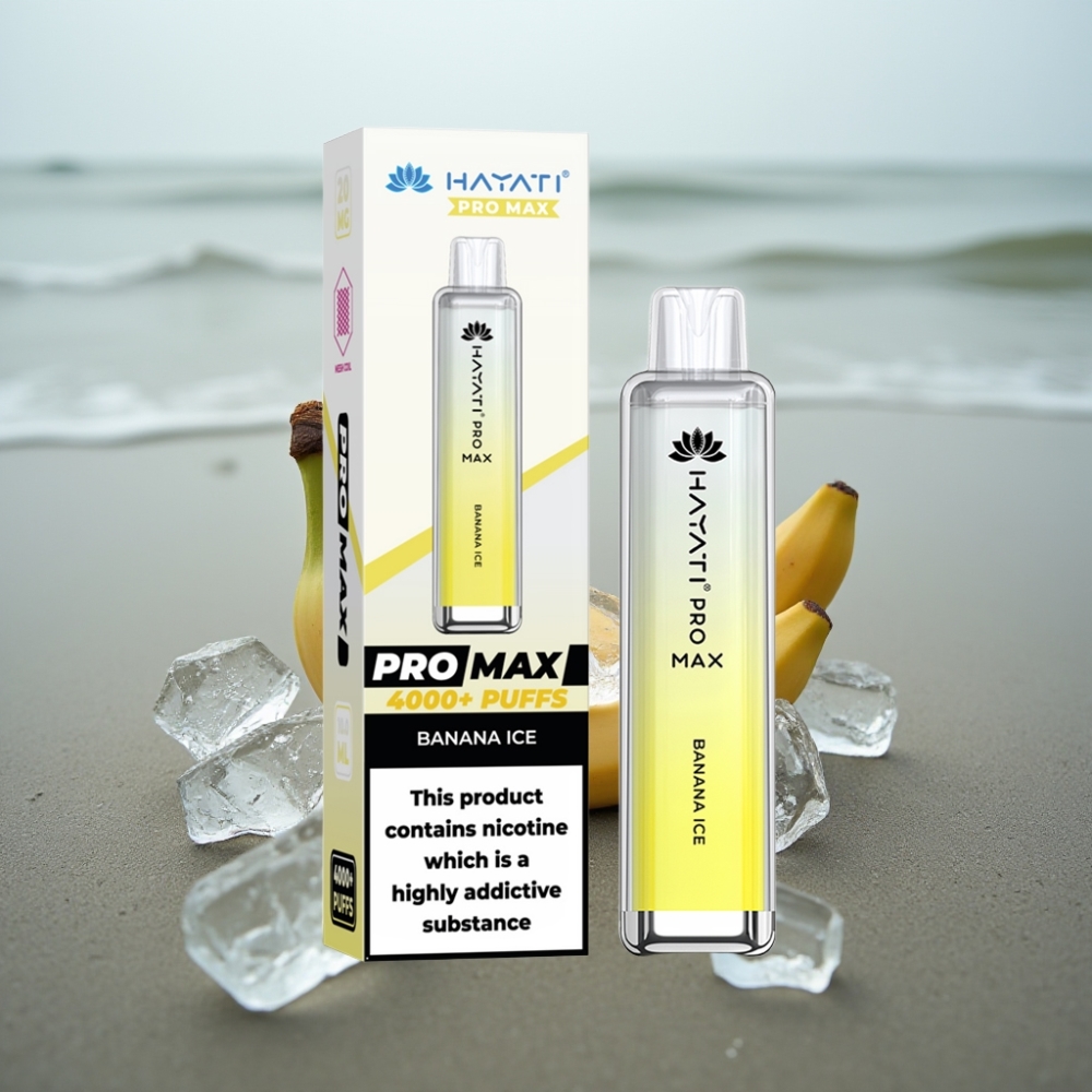 Hayati Pro Max 4000 Puffs Jednorazowy E-papieros Bananowy Lód 1400mAh 2ml/10ml Dual Coil