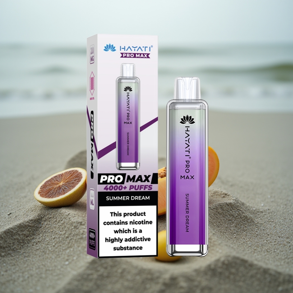 Hayati Pro Max 4000 Puffs Jednorazowy E-papieros Letni Sen 2ml/10ml 1400mAh 2/5 Nikotyna