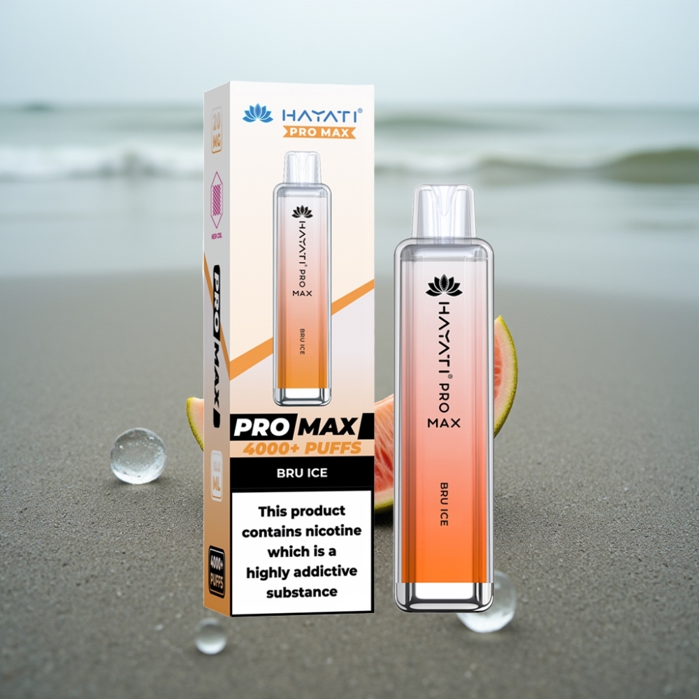 Hayati Pro Max 4000 Puffs Jednorazowy E-papieros Lód Bru 1400mAh Dual Mesh Coil