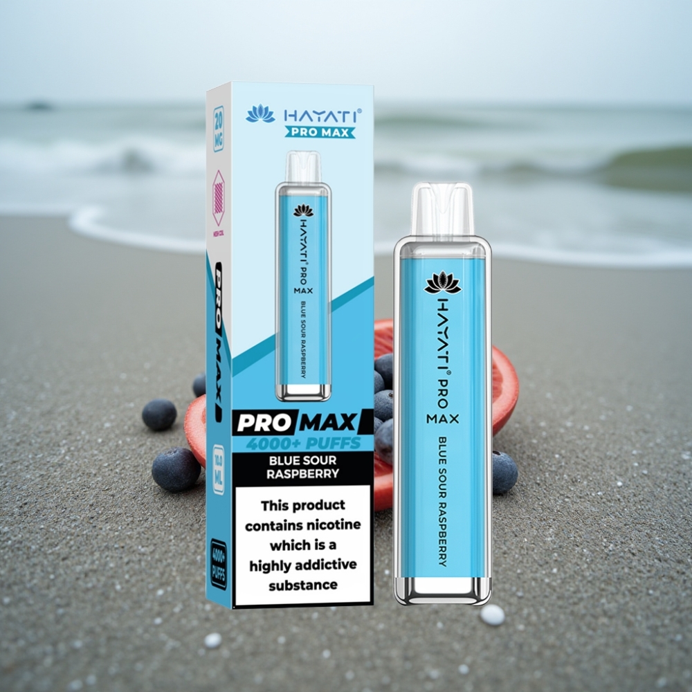 Hayati Pro Max 4000 Puffs Jednorazowy E-papieros Niebieska Kwaśna Malina 1400mAh 2ml/10ml Dual 11 Ohm