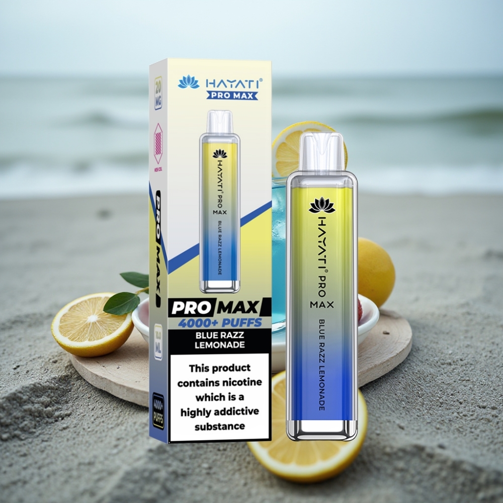 Hayati Pro Max 4000 Puffs Jednorazowy E-papieros Niebieska Malina Lemoniada 1400mAh Dual Mesh Coil