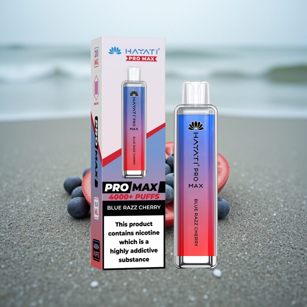 Hayati Pro Max 4000 Puffs Jednorazowy E-papieros Niebieska Malina Wiśnia 2ml/10ml 1400mAh 2/5 Nikotyna