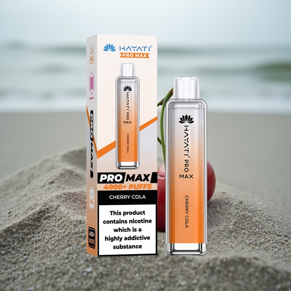 Hayati Pro Max 4000 Puffs Jednorazowy E-papieros Wiśniowa Cola 1400mAh Dual Mesh Coil