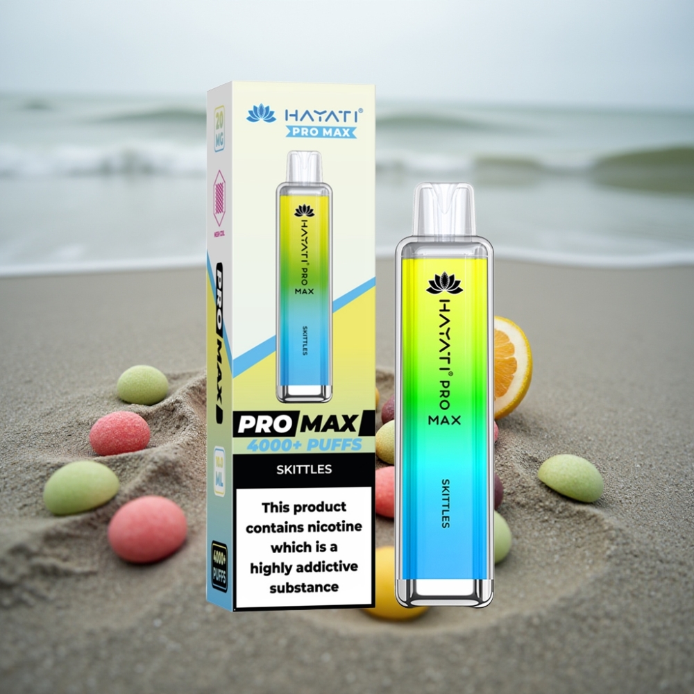 Hayati Pro Max 4000 Puffs Skittles (Tęczowe Żelki) Jednorazowy Vape z Baterią 1400mAh i LED