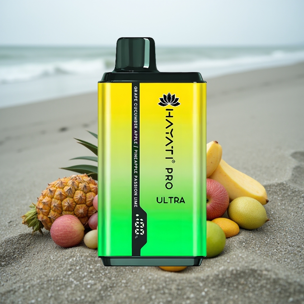 Hayati Pro Ultra 15000 Puffs Winogrono Ogórek Jabłko Ananas Passion Lim (850mAh 2×12ml 2)