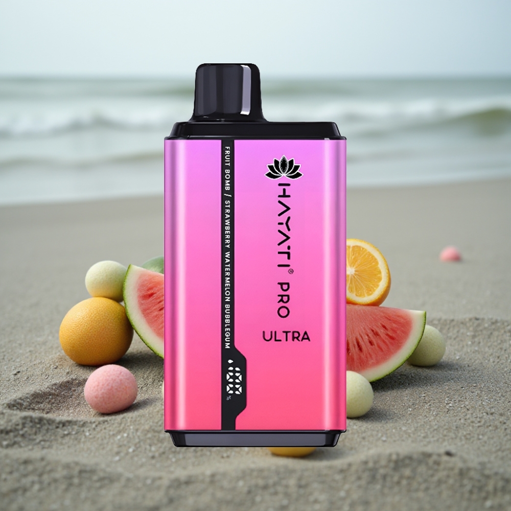 Hayati Pro Ultra 15000 Puffs – Owocowa Bomba Truskawka-Arbuz-Bubblegum 850mAh 2×12ml 2 nikotyny